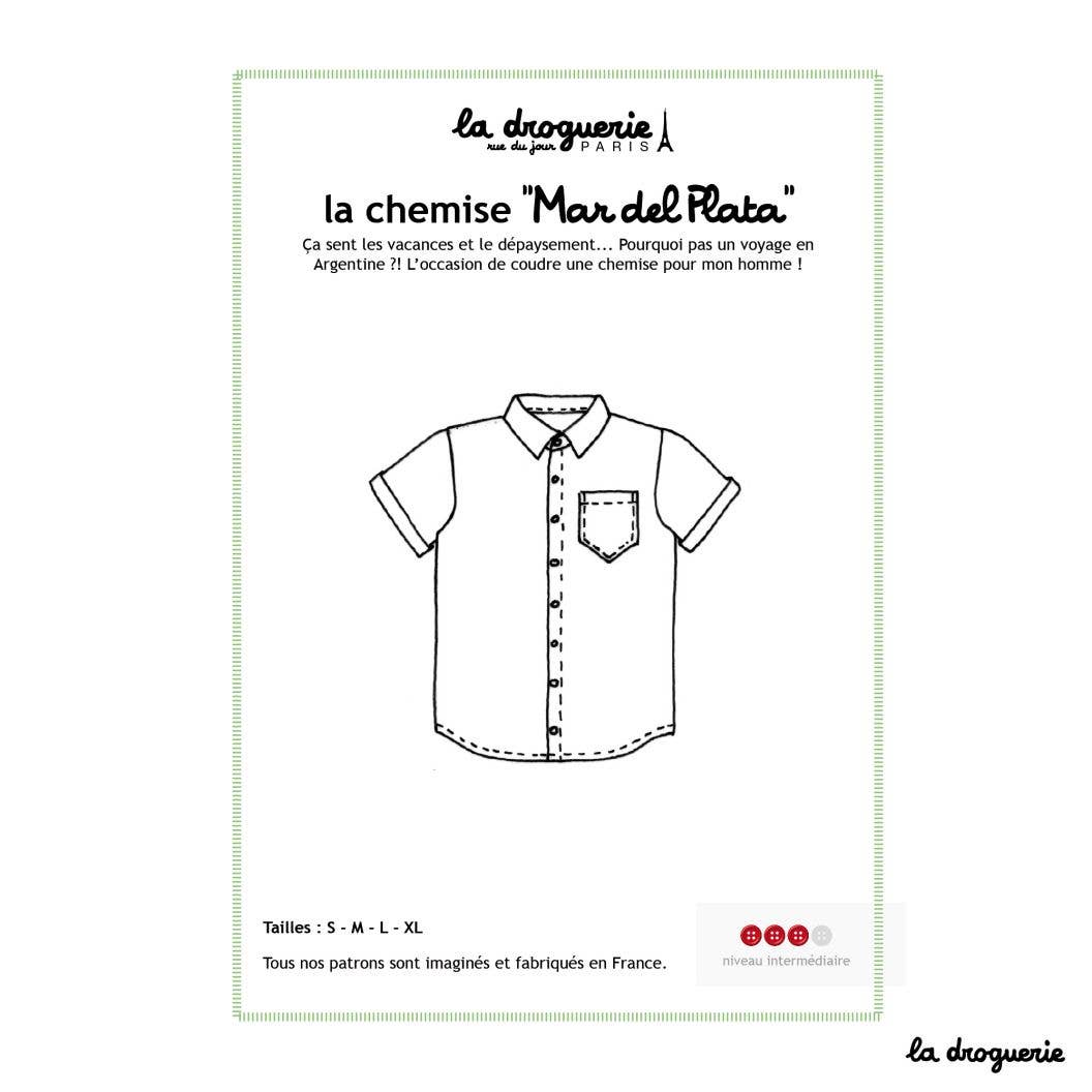 Patron couture de la chemise homme "Mar del Plata"