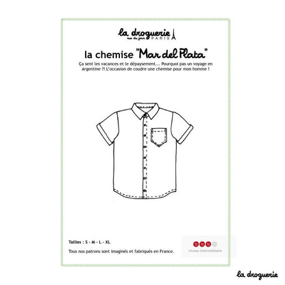 Patron couture de la chemise homme "Mar del Plata"