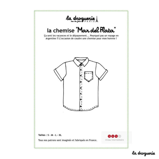 Patron couture de la chemise homme "Mar del Plata"