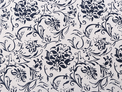 Tissu en coton/Imitation lin, épais, Fleurs - 1m