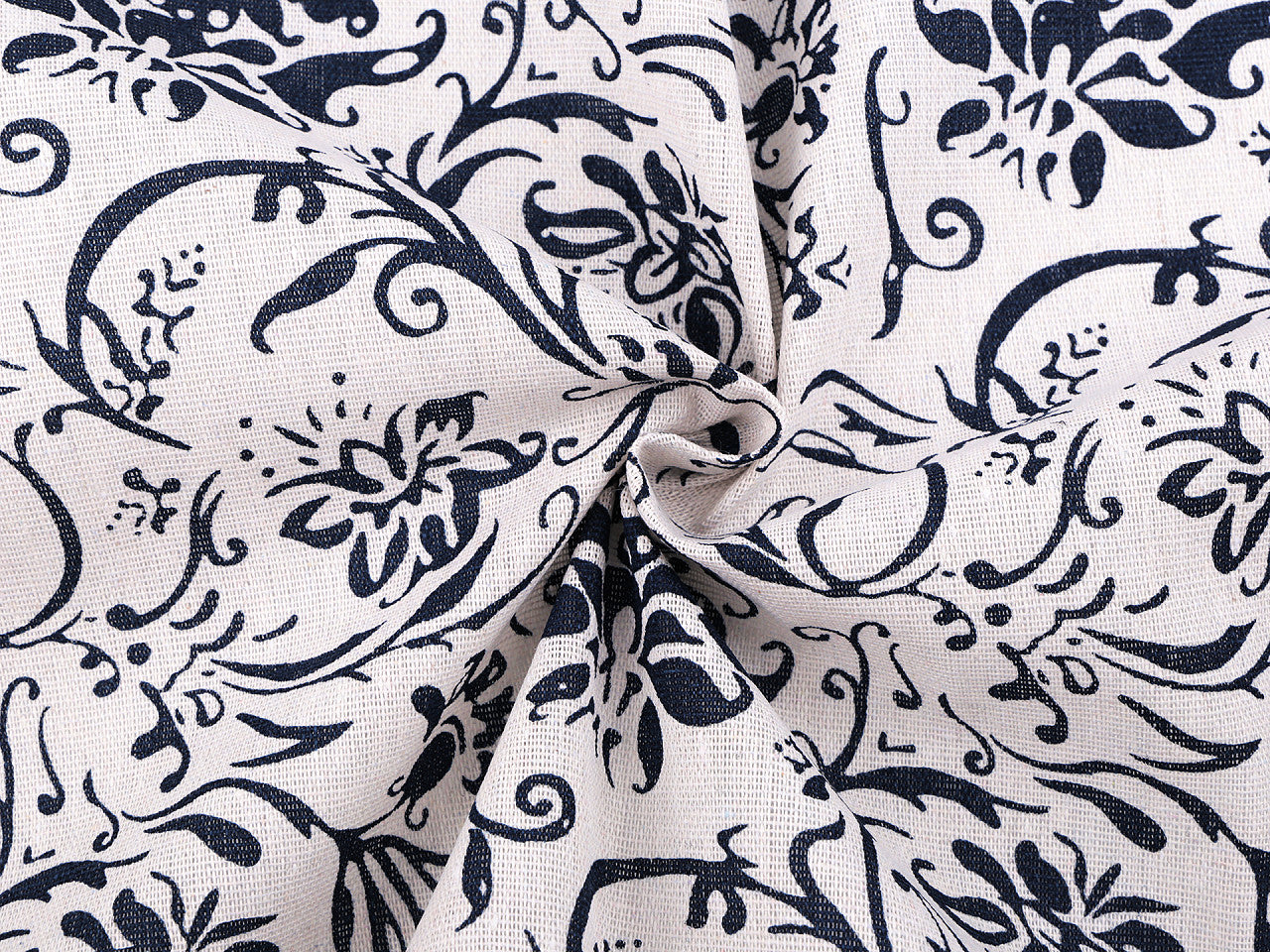 Tissu en coton/Imitation lin, épais, Fleurs - 1m