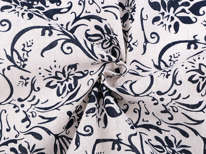 Tissu en coton/Imitation lin, épais, Fleurs - 1m
