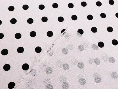 Tissu en coton/Imitation lin, épais, à pois