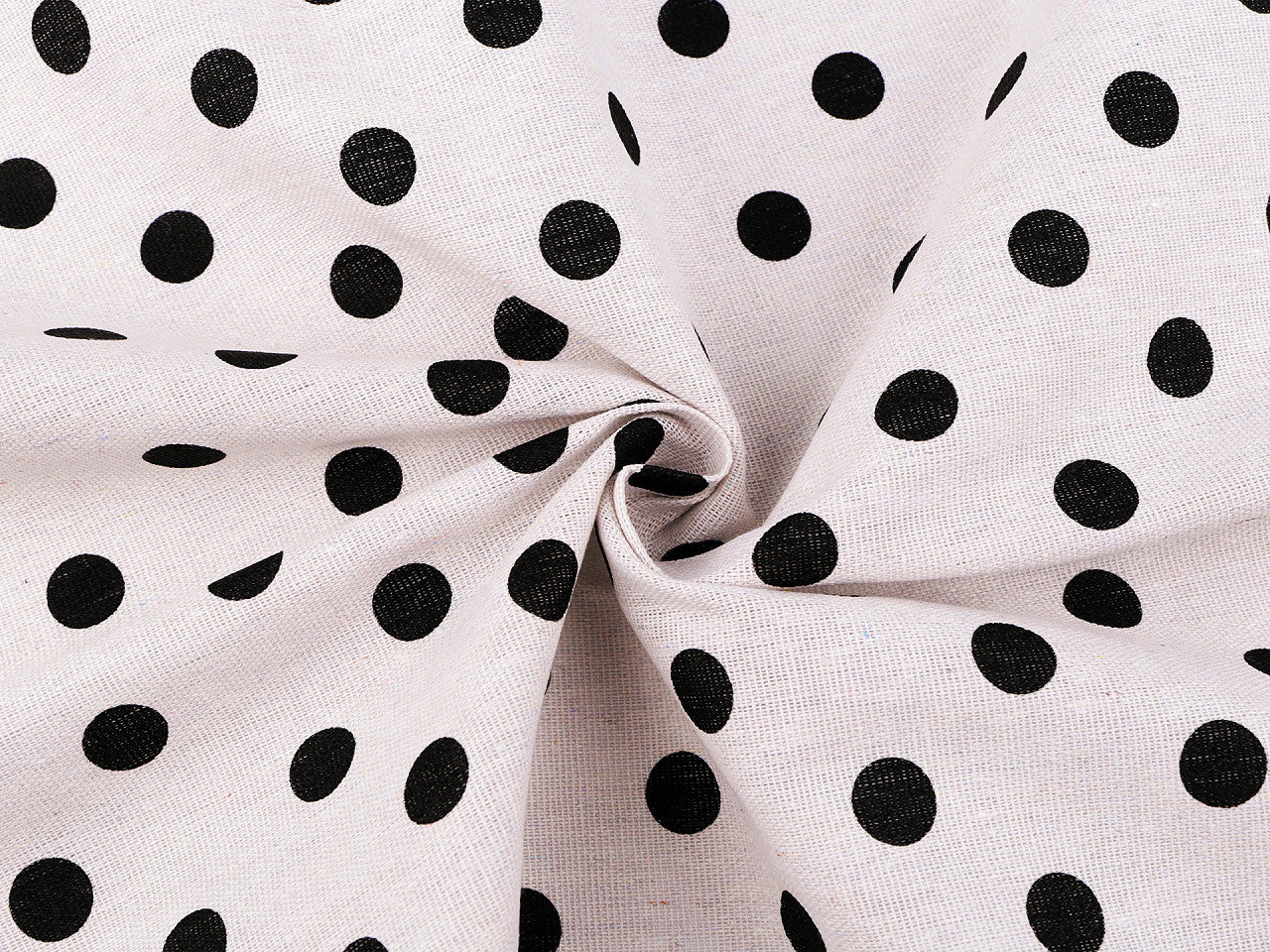 Tissu en coton/Imitation lin, épais, à pois