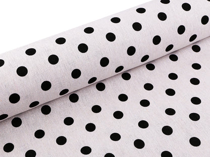 Tissu en coton/Imitation lin, épais, à pois