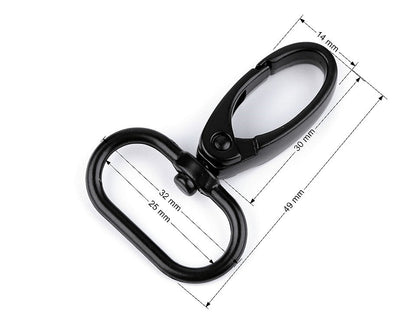 Mousqueton métallique pour sangle de 25 mm