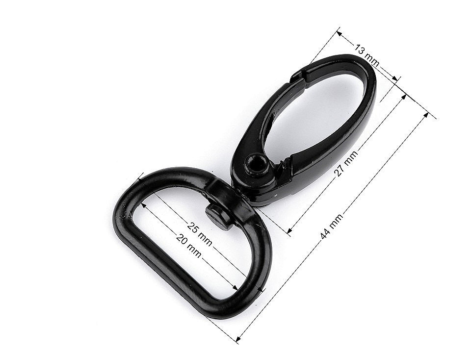 Mousqueton métallique pour sangle de 20 mm