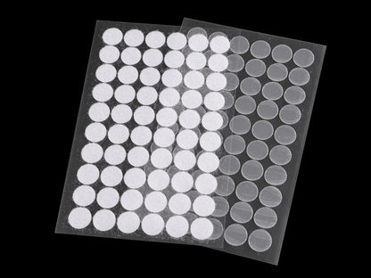 Cercles auto-adhésifs Velcro, Ø 15 mm, transparents - 1carte
