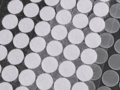 Cercles auto-adhésifs Velcro, Ø 15 mm, transparents - 1carte
