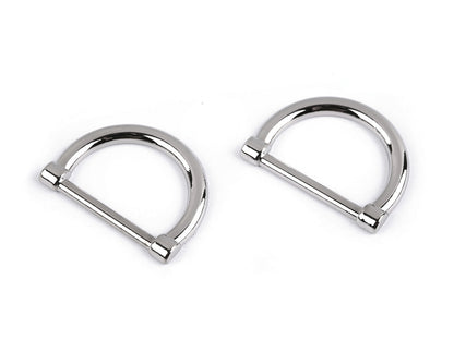 Demi-anneau plat/Anneau en D pour vêtements et accessoires, largeur 20 mm - 2pc