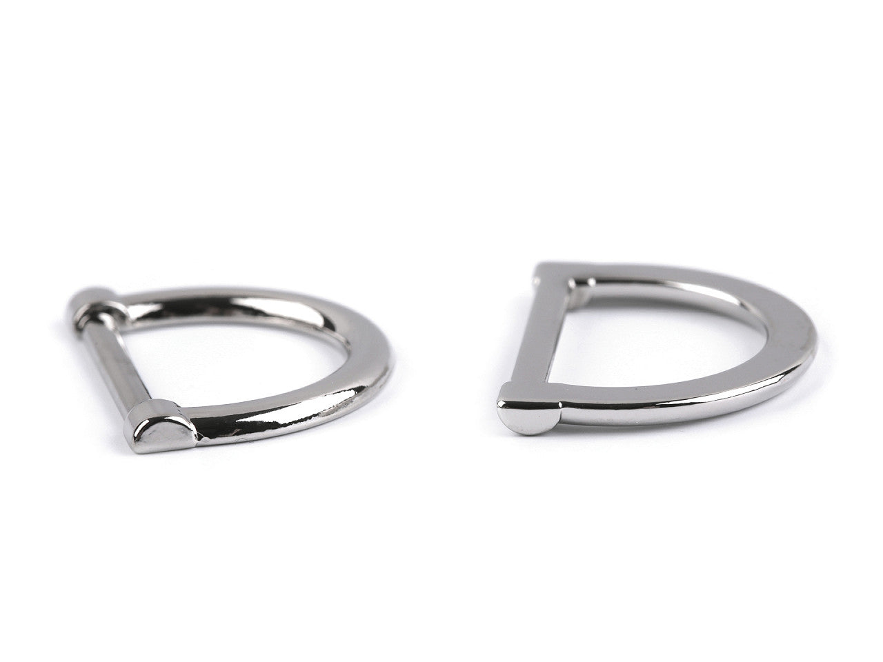 Demi-anneau plat/Anneau en D pour vêtements et accessoires, largeur 20 mm - 2pc