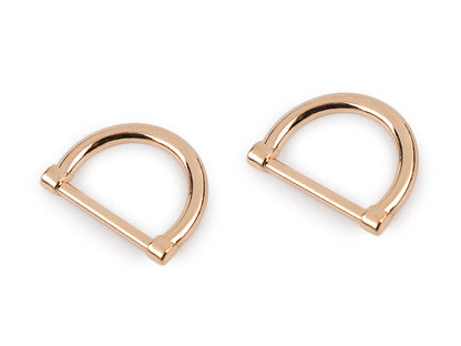 Demi-anneau plat/Anneau en D pour vêtements et accessoires, largeur 20 mm - 2pc