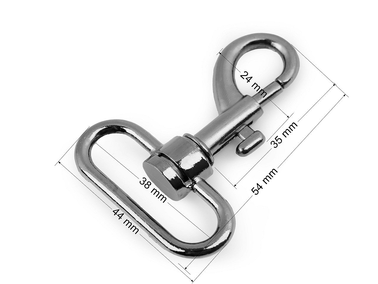 Mousqueton métallique pour sangle de 38 mm