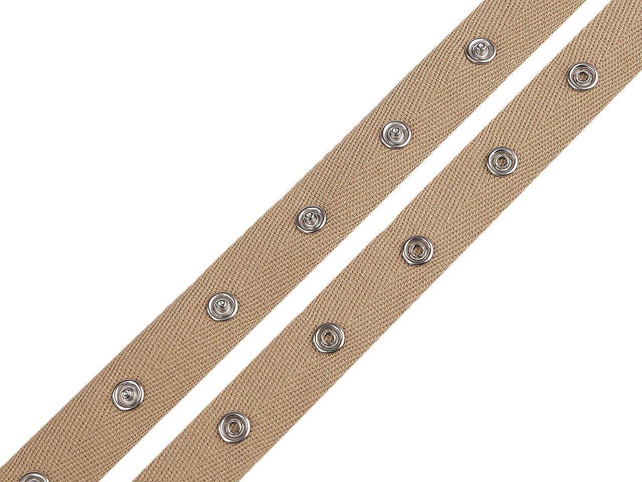 Ruban à boutons pression pour couture, coton, largeur 20 mm - 1m