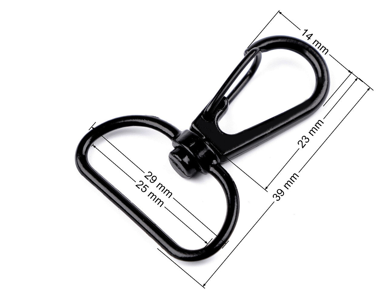 Mousqueton métallique pour sangle de 25 mm