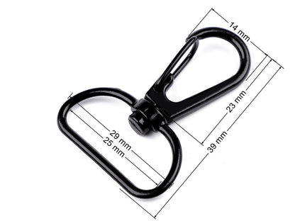 Mousqueton métallique pour sangle de 25 mm