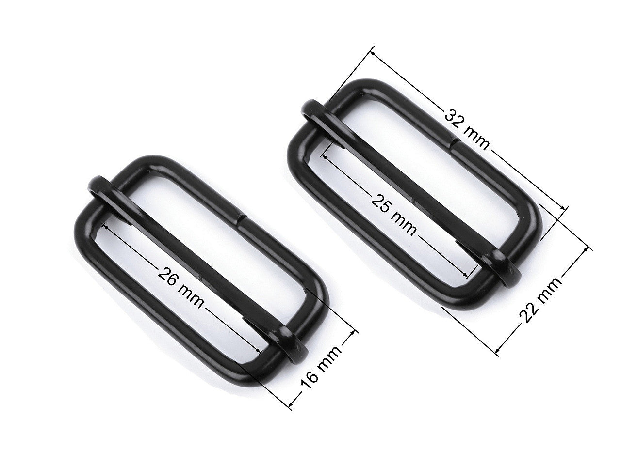 Curseur de boucle pour sangles, largeur 25 mm