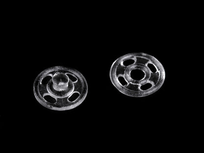 Boutons pressions en plastique transparent, Ø 7 mm - 100paire