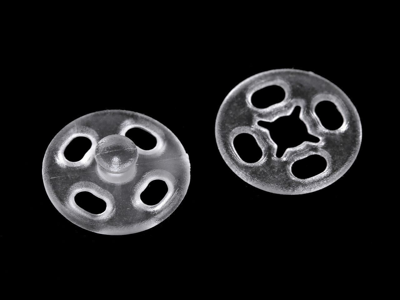 Boutons pressions en plastique transparent, Ø 10 mm - 10paire