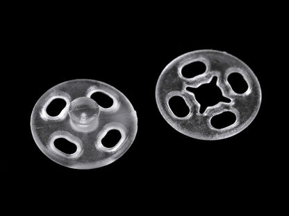 Boutons pressions en plastique transparent, Ø 10 mm - 10paire