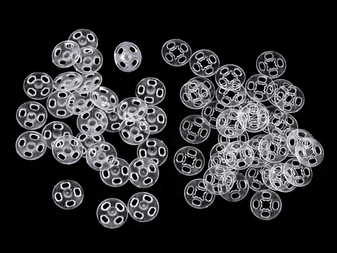 Boutons pressions en plastique transparent, Ø 10 mm - 10paire