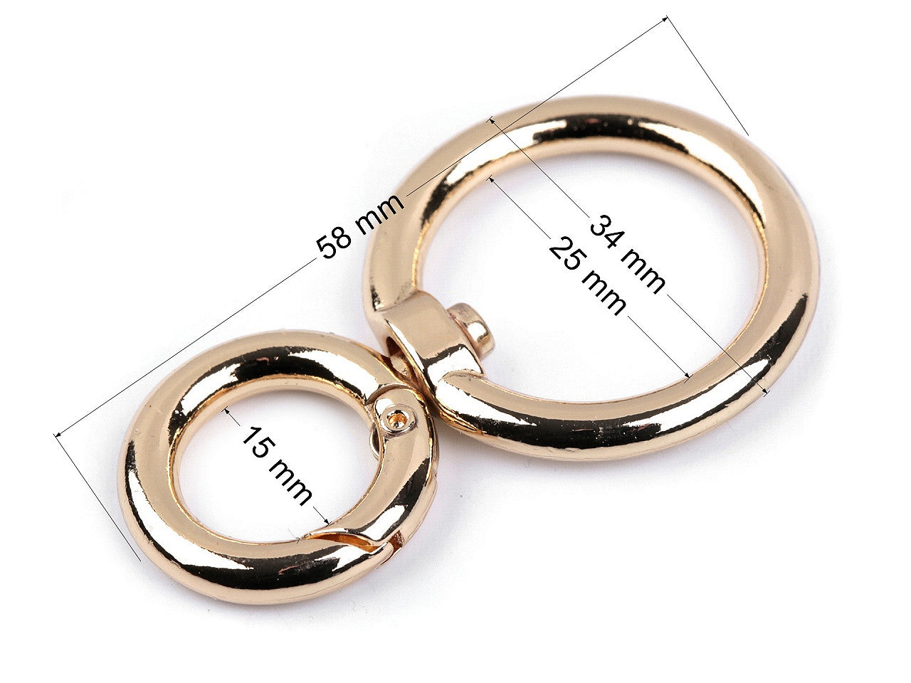 Mousqueton métallique pour sangle de 25 mm
