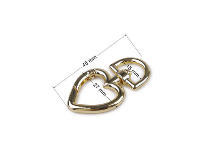 Mousqueton métallique pour sangle de 15 mm, Cœur