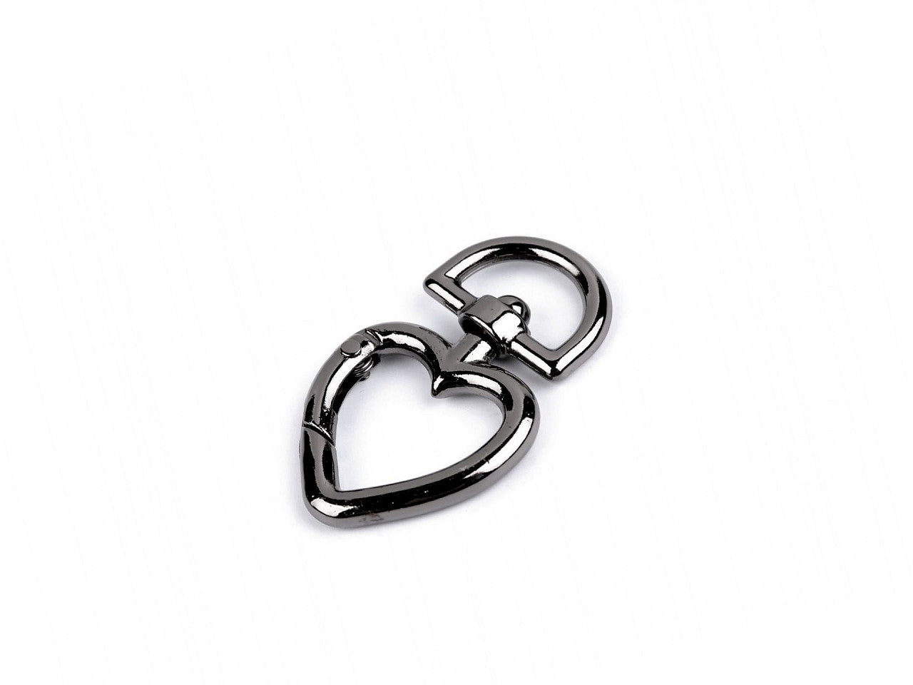 Mousqueton métallique pour sangle de 15 mm, Cœur - 1pc