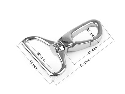 Mousqueton métallique pour sangle de 38 mm