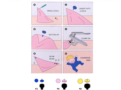 Pince manuelle en plastique pour boutons pression - 1set