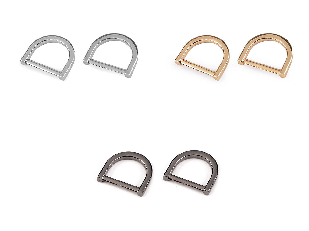 Anneau en D pour vêtements et accessoires, largeur 20 mm - 2pc