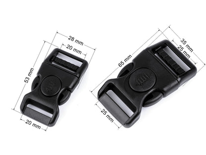 Glissière Tri-Glide résistante au gel / Boucle à dégagement latéral, 20 mm, 25 mm