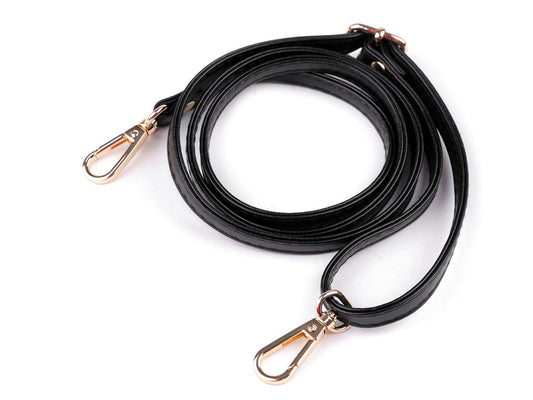 Courroie/Anse en éco-cuir avec mousquetons, pour sac à main, largeur 1 cm