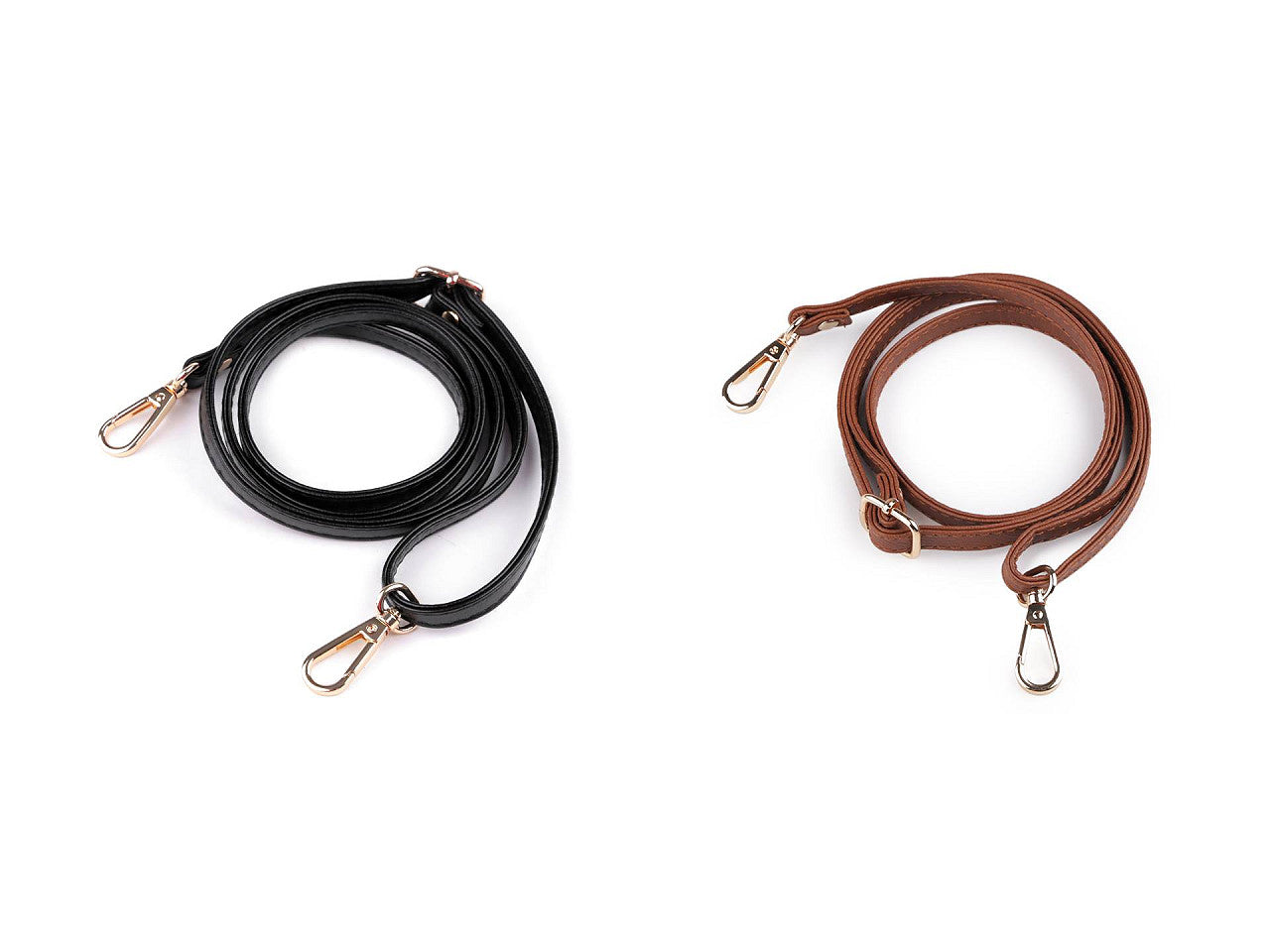Courroie/Anse en éco-cuir avec mousquetons, pour sac à main, largeur 1 cm