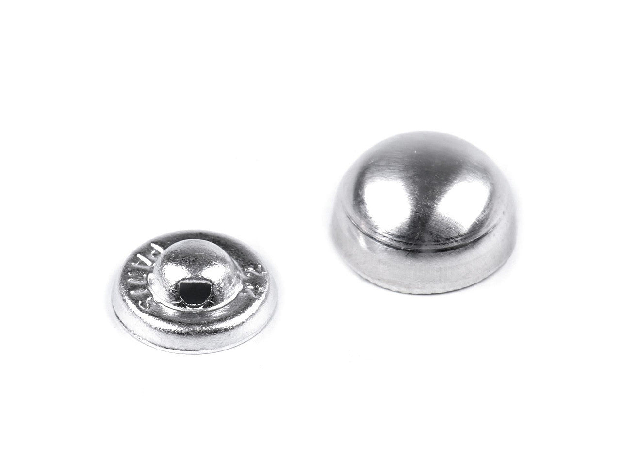 Bouton auto-couvert métallique, taille 22'