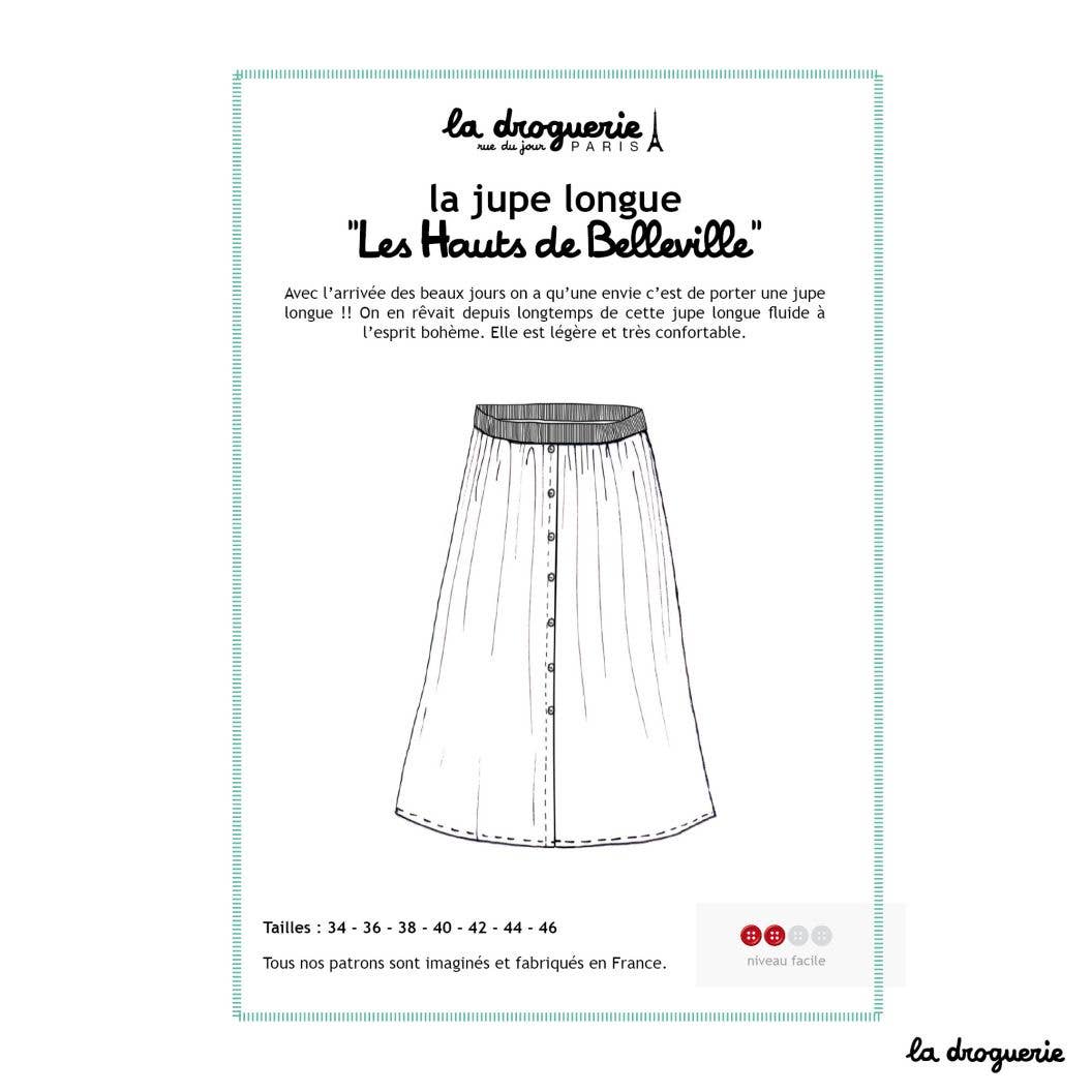 LA DROGUERIE - Patron couture de la jupe longue "les Hauts de Belleville"