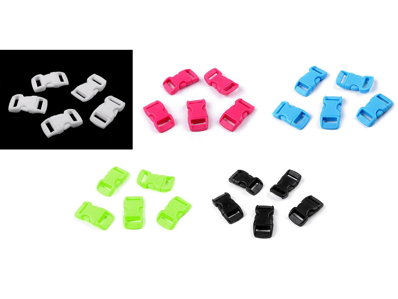 Mini boucle à déclenchement latéral, courbée, largeur 10 mm