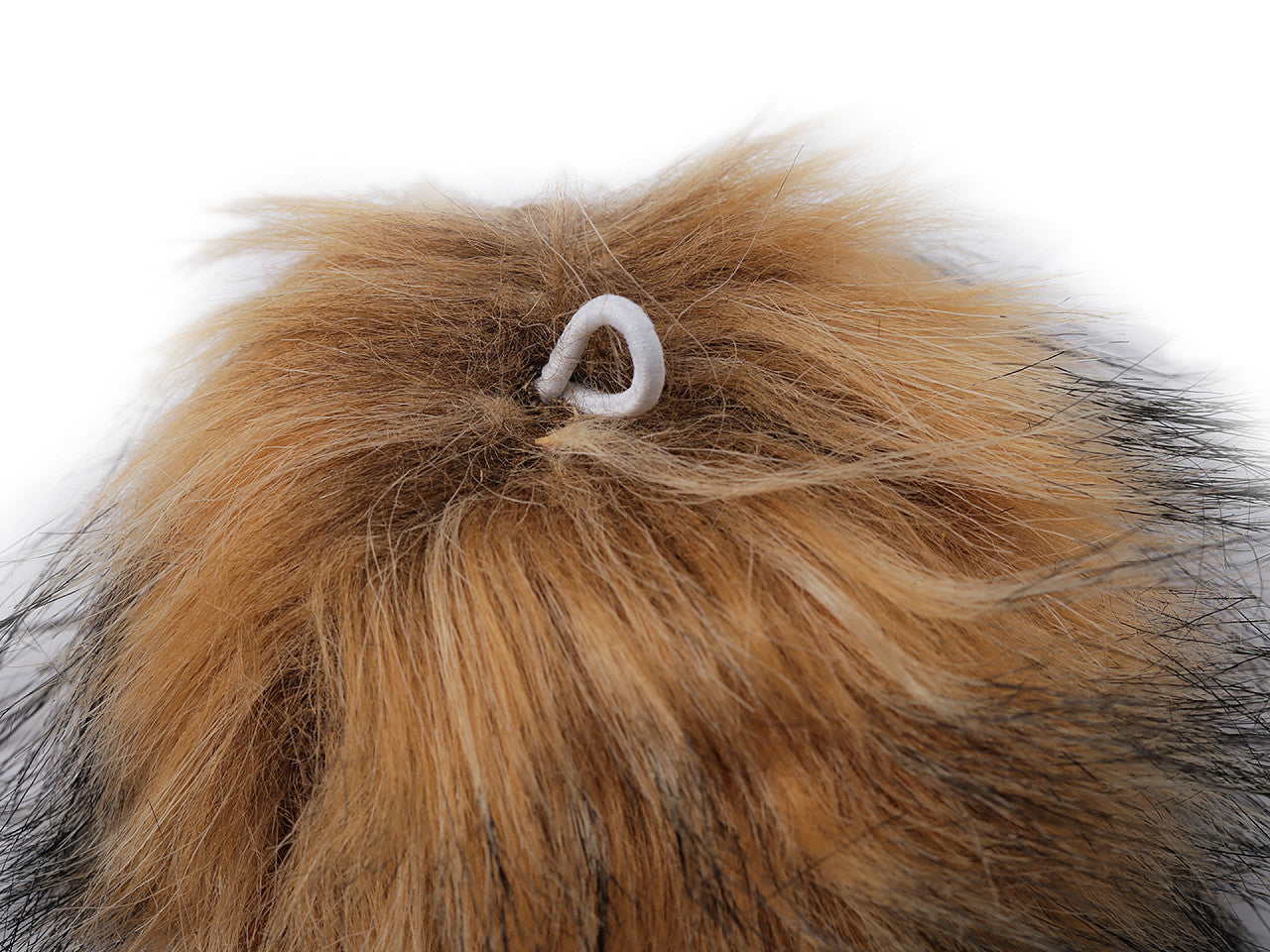 Pompon en fourrure avec boucle, Ø 11 cm - 6pc