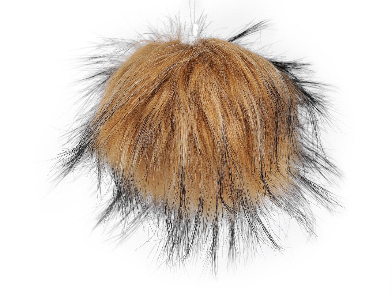 Pompon en fourrure avec boucle, Ø 11 cm - 6pc