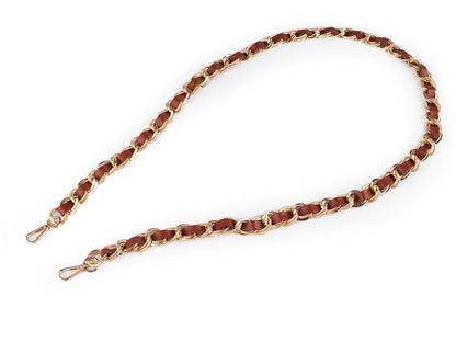 Sangle en éco-cuir avec chaîne et mousquetons, largeur 2 cm