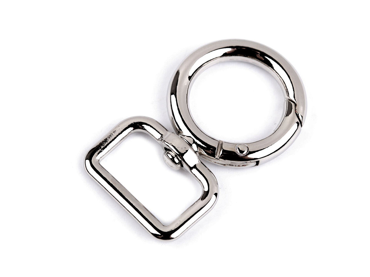 Fermoir/Mousqueton métallique rond et pivotant, pour sangle de 19 mm