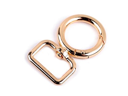 Fermoir/Mousqueton métallique rond et pivotant, pour sangle de 19 mm