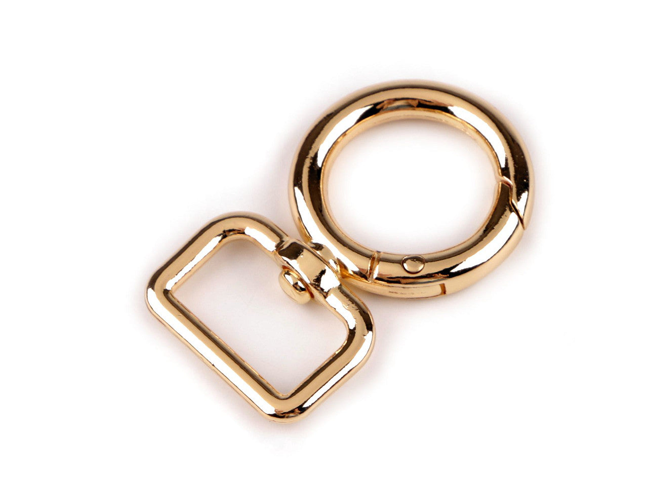 Fermoir/Mousqueton métallique rond et pivotant, pour sangle de 19 mm