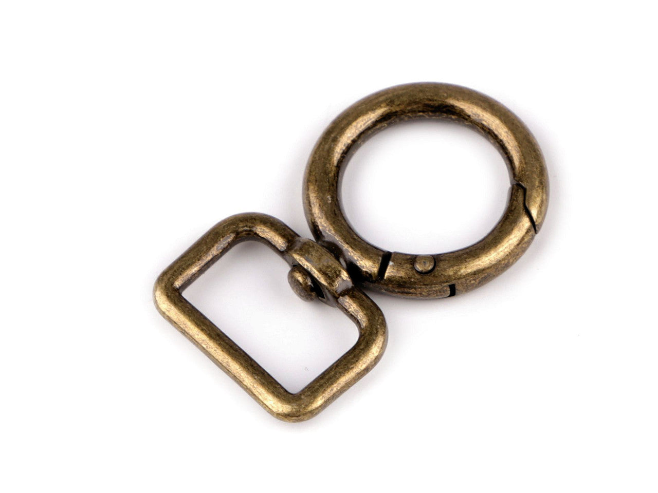 Fermoir/Mousqueton métallique rond et pivotant, pour sangle de 19 mm
