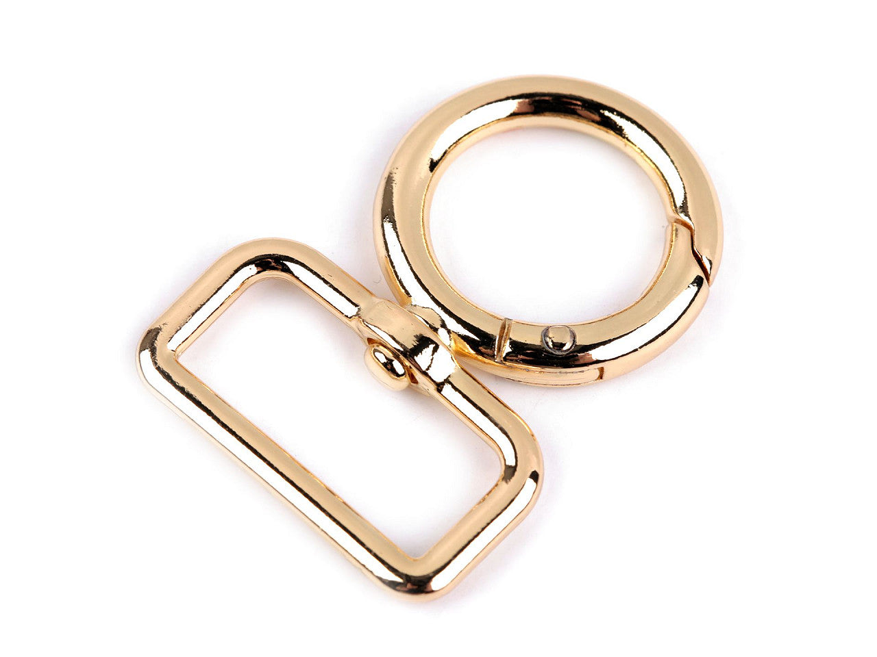 Fermoir/Mousqueton métallique rond et pivotant, pour sangle de 25 mm