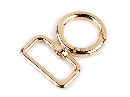 Fermoir/Mousqueton métallique rond et pivotant, pour sangle de 25 mm