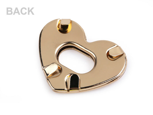 Fermoir Cœur pour sac à main, 32 x 26 mm - 1set