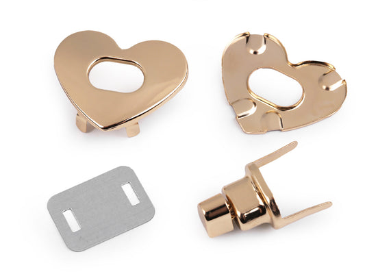 Fermoir Cœur pour sac à main, 32 x 26 mm - 1set