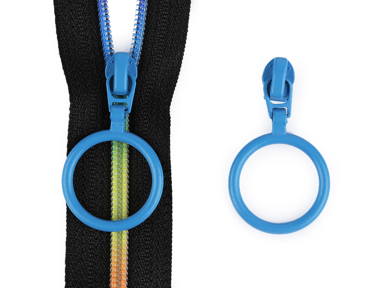 Tirette pour FAG en nylon/spirale, n°3, avec anneau coloré