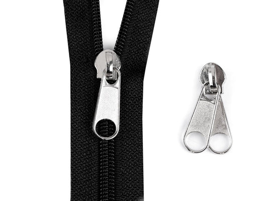 Glissière pour fermetures Éclair en nylon/spirale, bidirectionnelle, n° 7 - 5pc